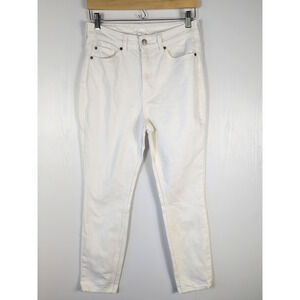 H&M Skinny Jeans Women’s Size 6 White Mid Rise Stretch Denim Slim Fit Ankle Pant